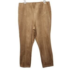 NWT Marc New York Andrew Marc Faux Suede Pull-On Pants, Camel, Size X-Large
